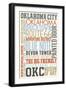 Oklahoma City, Oklahoma - Typography-Lantern Press-Framed Art Print