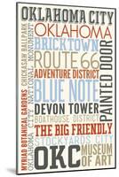 Oklahoma City, Oklahoma - Typography-Lantern Press-Mounted Art Print