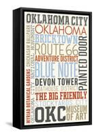 Oklahoma City, Oklahoma - Typography-Lantern Press-Framed Stretched Canvas