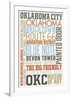 Oklahoma City, Oklahoma - Typography-Lantern Press-Framed Art Print