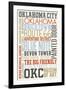 Oklahoma City, Oklahoma - Typography-Lantern Press-Framed Art Print