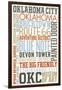 Oklahoma City, Oklahoma - Typography-Lantern Press-Framed Art Print