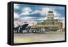 Oklahoma City, Oklahoma - Will Rogers Field Admin Building-Lantern Press-Framed Stretched Canvas