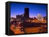 Oklahoma City Skyline Viewed from Bricktown District, Oklahoma, USA-Richard Cummins-Framed Stretched Canvas