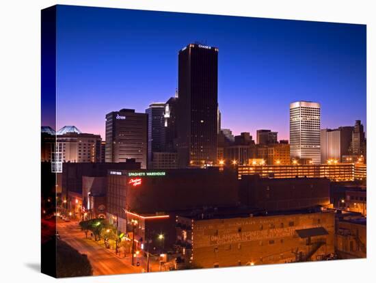 Oklahoma City Skyline Viewed from Bricktown District, Oklahoma, USA-Richard Cummins-Stretched Canvas