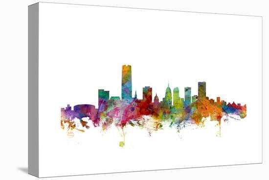 Oklahoma City Skyline-Michael Tompsett-Stretched Canvas