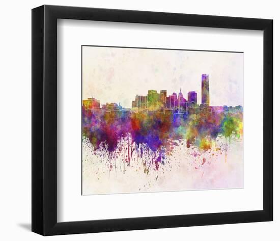 Oklahoma City Splatter Skyline-null-Framed Art Print