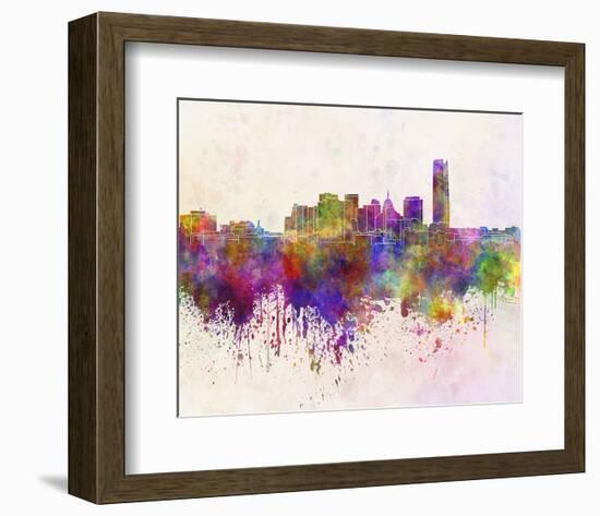 Oklahoma City Splatter Skyline-null-Framed Art Print