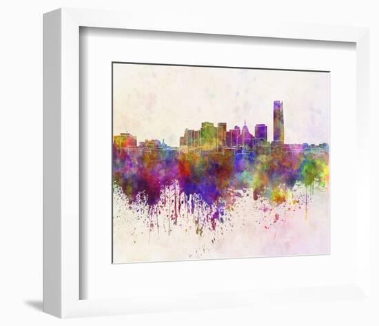 Oklahoma City Splatter Skyline-null-Framed Art Print