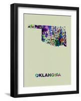 Oklahoma Color Splatter Map-NaxArt-Framed Art Print