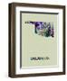 Oklahoma Color Splatter Map-NaxArt-Framed Art Print