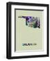 Oklahoma Color Splatter Map-NaxArt-Framed Art Print