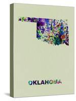 Oklahoma Color Splatter Map-NaxArt-Stretched Canvas