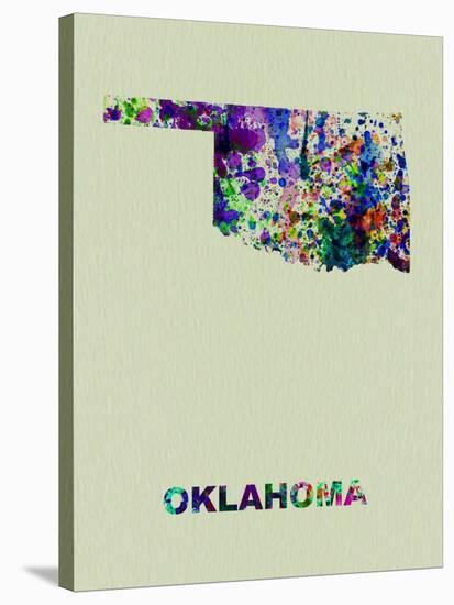 Oklahoma Color Splatter Map-NaxArt-Stretched Canvas