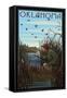 Oklahoma - Hunter and Lake-Lantern Press-Framed Stretched Canvas