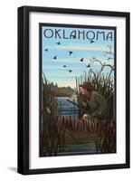 Oklahoma - Hunter and Lake-Lantern Press-Framed Art Print