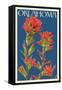 Oklahoma - Indian Paintbrush - Letterpress-Lantern Press-Framed Stretched Canvas