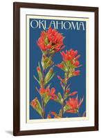 Oklahoma - Indian Paintbrush - Letterpress-Lantern Press-Framed Art Print