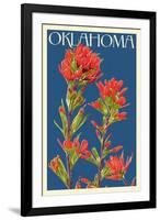 Oklahoma - Indian Paintbrush - Letterpress-Lantern Press-Framed Art Print