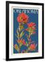 Oklahoma - Indian Paintbrush - Letterpress-Lantern Press-Framed Art Print