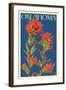 Oklahoma - Indian Paintbrush - Letterpress-Lantern Press-Framed Art Print