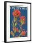 Oklahoma - Indian Paintbrush - Letterpress-Lantern Press-Framed Art Print