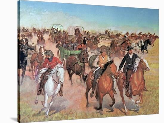 Oklahoma Land Rush, 1889-H.c. Mcbarron-Stretched Canvas