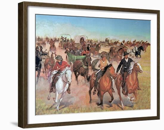 Oklahoma Land Rush, 1889-H.c. Mcbarron-Framed Giclee Print
