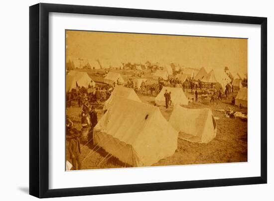 Oklahoma Land Rush: Active Camp Scene-P. Miller-Framed Art Print