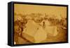 Oklahoma Land Rush: Active Camp Scene-P. Miller-Framed Stretched Canvas