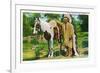 Oklahoma - Osage Indian and Pony-Lantern Press-Framed Premium Giclee Print