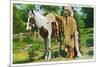 Oklahoma - Osage Indian and Pony-Lantern Press-Mounted Premium Giclee Print