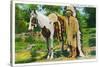 Oklahoma - Osage Indian and Pony-Lantern Press-Stretched Canvas