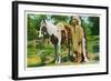 Oklahoma - Osage Indian and Pony-Lantern Press-Framed Art Print