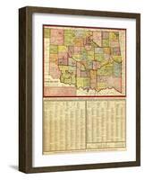 Oklahoma - Panoramic Map-Lantern Press-Framed Art Print