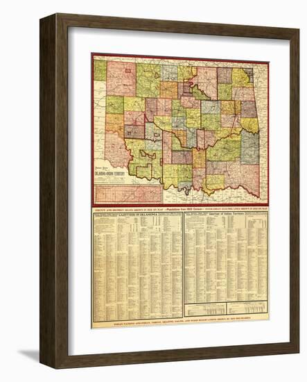 Oklahoma - Panoramic Map-Lantern Press-Framed Art Print