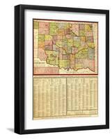 Oklahoma - Panoramic Map-Lantern Press-Framed Art Print