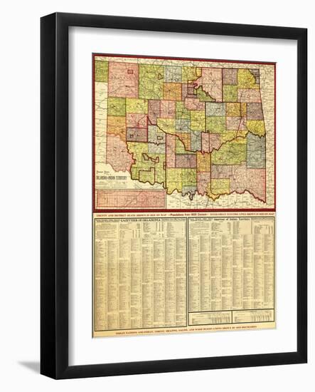 Oklahoma - Panoramic Map-Lantern Press-Framed Art Print