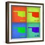 Oklahoma Pop Art Map 1-NaxArt-Framed Art Print