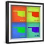 Oklahoma Pop Art Map 1-NaxArt-Framed Art Print