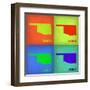 Oklahoma Pop Art Map 1-NaxArt-Framed Art Print