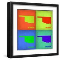 Oklahoma Pop Art Map 1-NaxArt-Framed Art Print