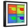 Oklahoma Pop Art Map 1-NaxArt-Framed Art Print