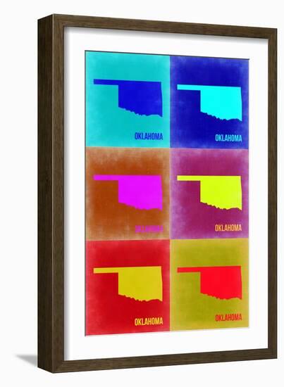 Oklahoma Pop Art Map 2-NaxArt-Framed Art Print