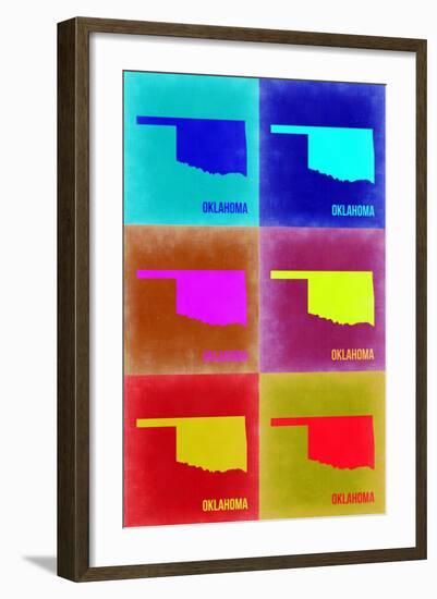 Oklahoma Pop Art Map 2-NaxArt-Framed Art Print