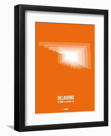 Oklahoma Radiant Map 3-NaxArt-Framed Art Print