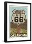 Oklahoma - Route 66 - Letterpress-Lantern Press-Framed Art Print