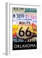 Oklahoma - Route 66 License Plates-Lantern Press-Framed Art Print