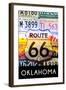 Oklahoma - Route 66 License Plates-Lantern Press-Framed Art Print