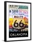 Oklahoma - Route 66 License Plates-Lantern Press-Framed Art Print